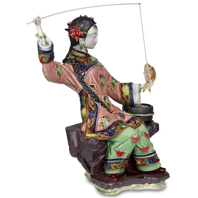 Антикварные Коллекционные Фигурки с красивым ангелом китайская фарфоровая