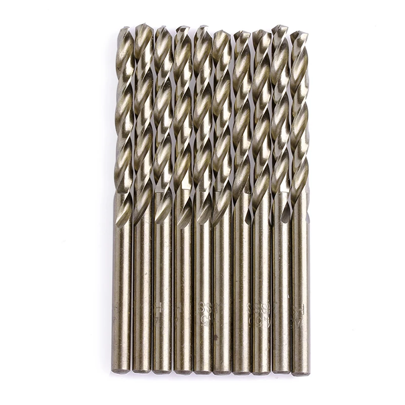 

10Pcs 4.5mm M35 Round Shank HSS-Co Cobalt Twist Drill Spiral Drill Bit