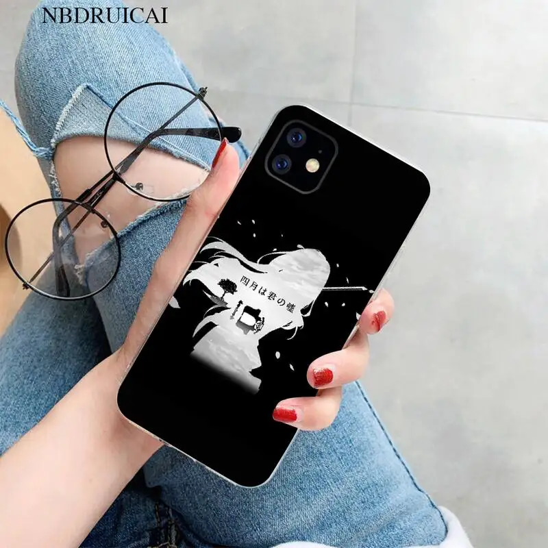 NBDRUICAI ваш ли в апреле мягкий силиконовый черный чехол для телефона iPhone 11 pro XS MAX 8 7 6