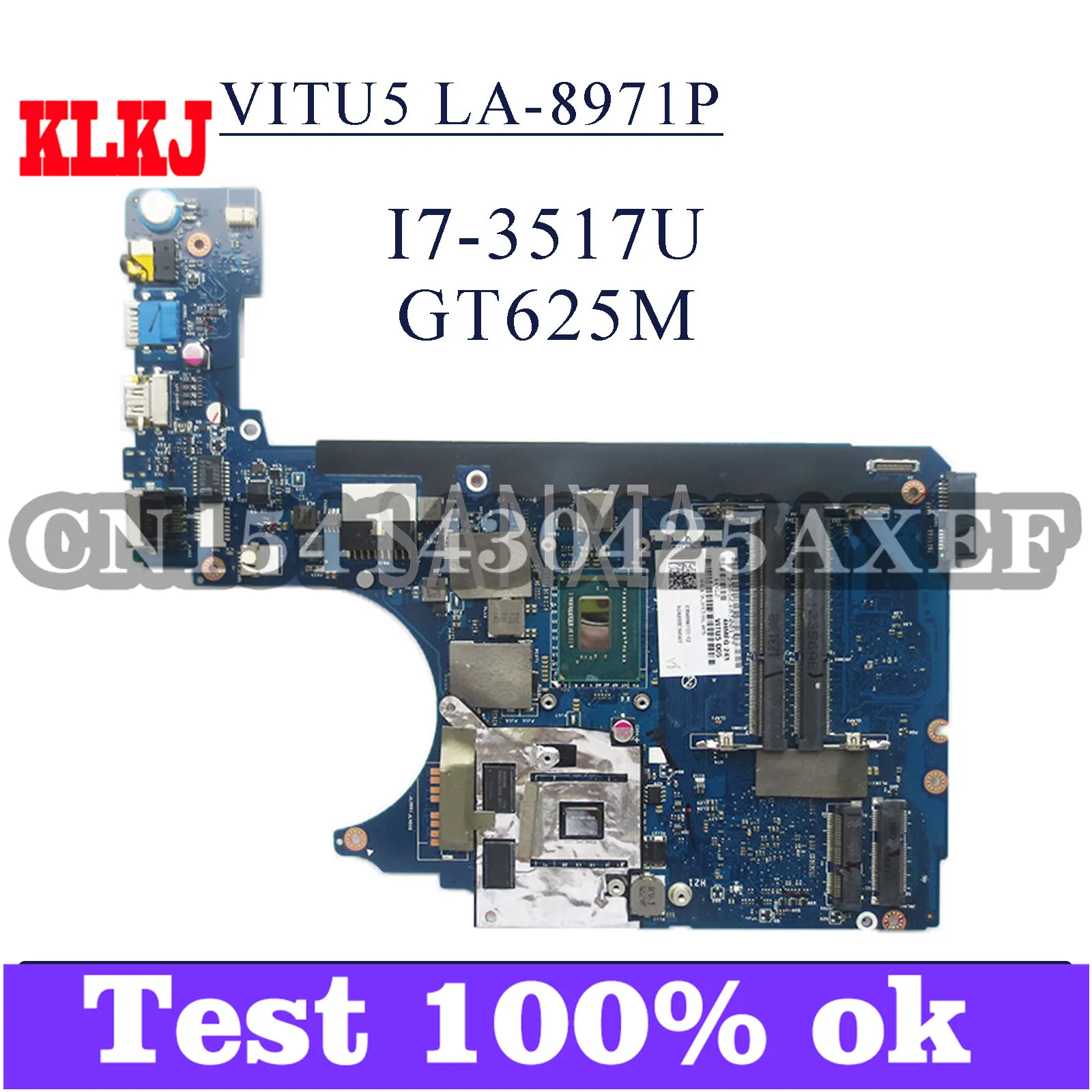 

KLKJ LA-8971P материнская плата для ноутбука Lenovo IdeaPad U510 протестированный Оригинал материнская плата I7-3517U GT625M