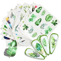 new nail art stickers lot black leaf flower butterfly water decals manicure decorations for nails summer sliders foil