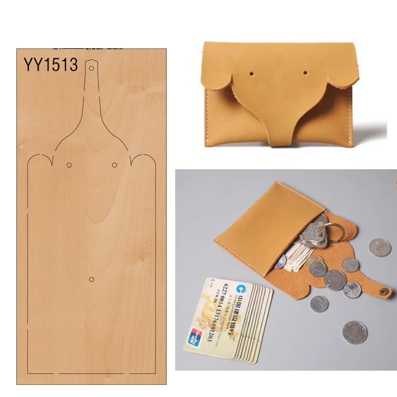 

Small elephant simple change purse coin bag cutting wood mold Suitable for the common die cutting machine in the market