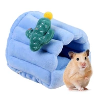 1 piece winter soft hamster house plush warm small animals squirrel guinea pig nest bed pet rodent hedgehog hamsters accessories