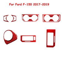 for ford f 150 2017 2019 car accessories interior carbon fiber front drain cup decorative frame wait red stickers decorative