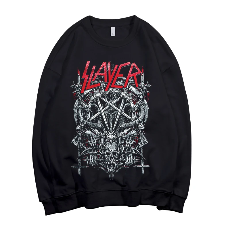Todhoof Slayer тяжелый металлический ремешок унисекс вырез лодочкой хлопковый свитшот Азиатский размер