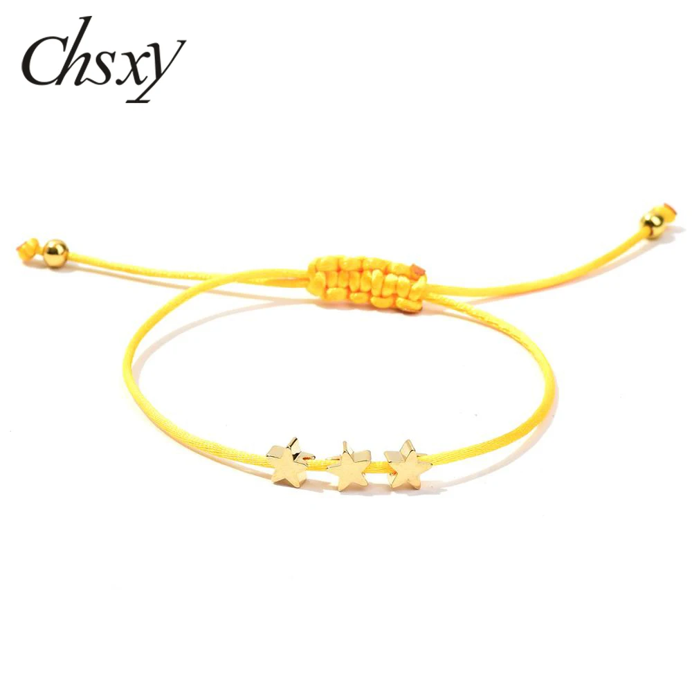 CHSXY модный милый браслет с маленькой звездой плетеный веревочный ручной работы
