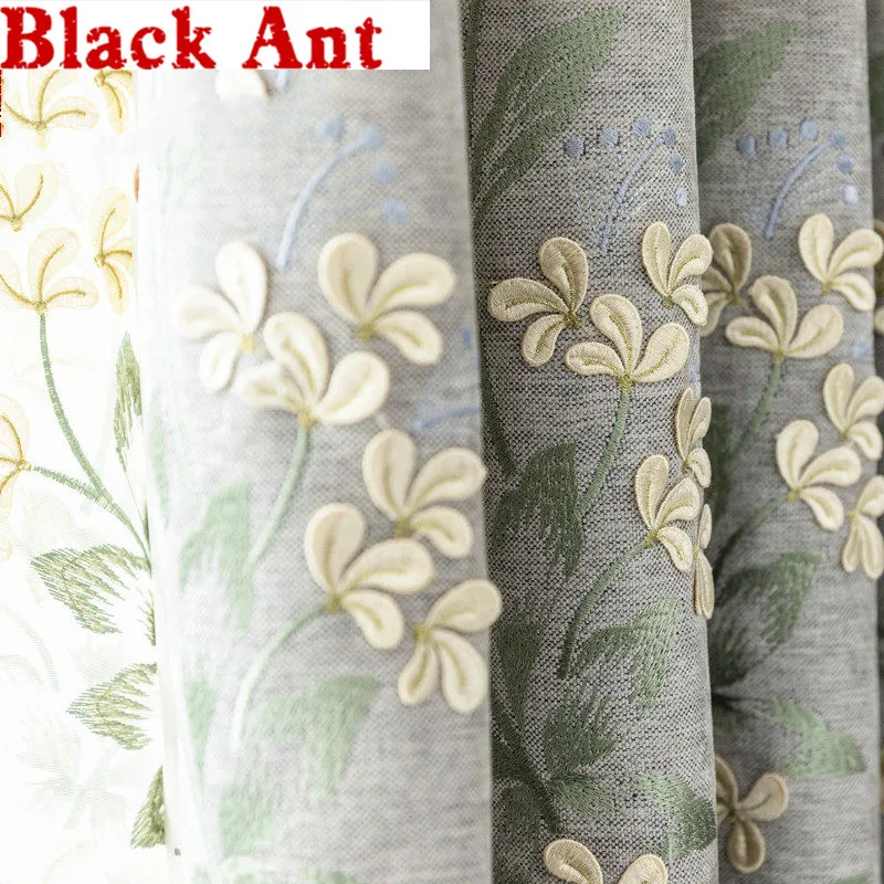 Современные затемненные серые шенилле гостиной с Цветочным Тиснением вышитые