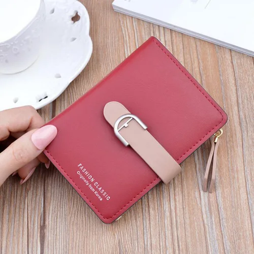 red REPRCLA Модный женский кошелек из искусственной кожи, сумка для монет, складной кошелек, держатель для карт, брендовые дизайнерские женские кошельки - Цвет: red
