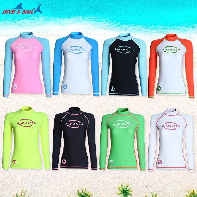 Женская рубашка Рашгард с длинным рукавом UPF 50 + солнцезащитный дышащий