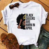 maycaur afro girl africa hair crown top women t shirts melanin queen female o neck tshirt black girls tees fashion female shirt