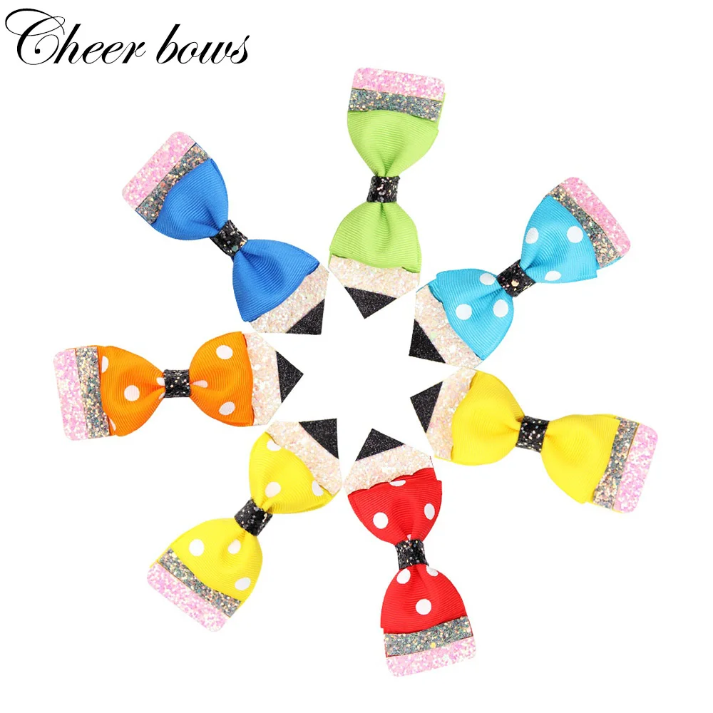 Обратно в школу аксессуары для волос девочек карандаш лента блестящая заколка