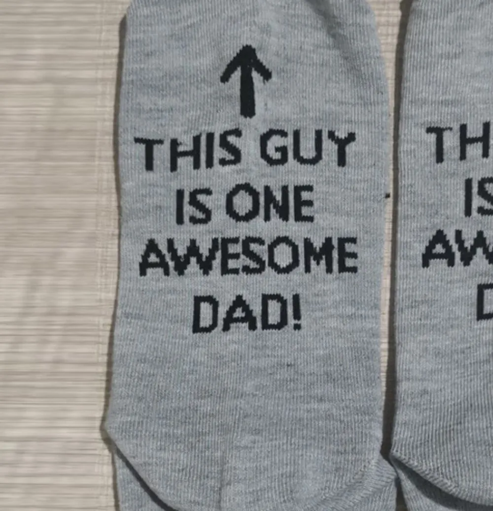 

New Design Men 'Awesome Dad' Father Gift Letter Print Funny Mid Short Sock Breathable Elasticity Comfortable