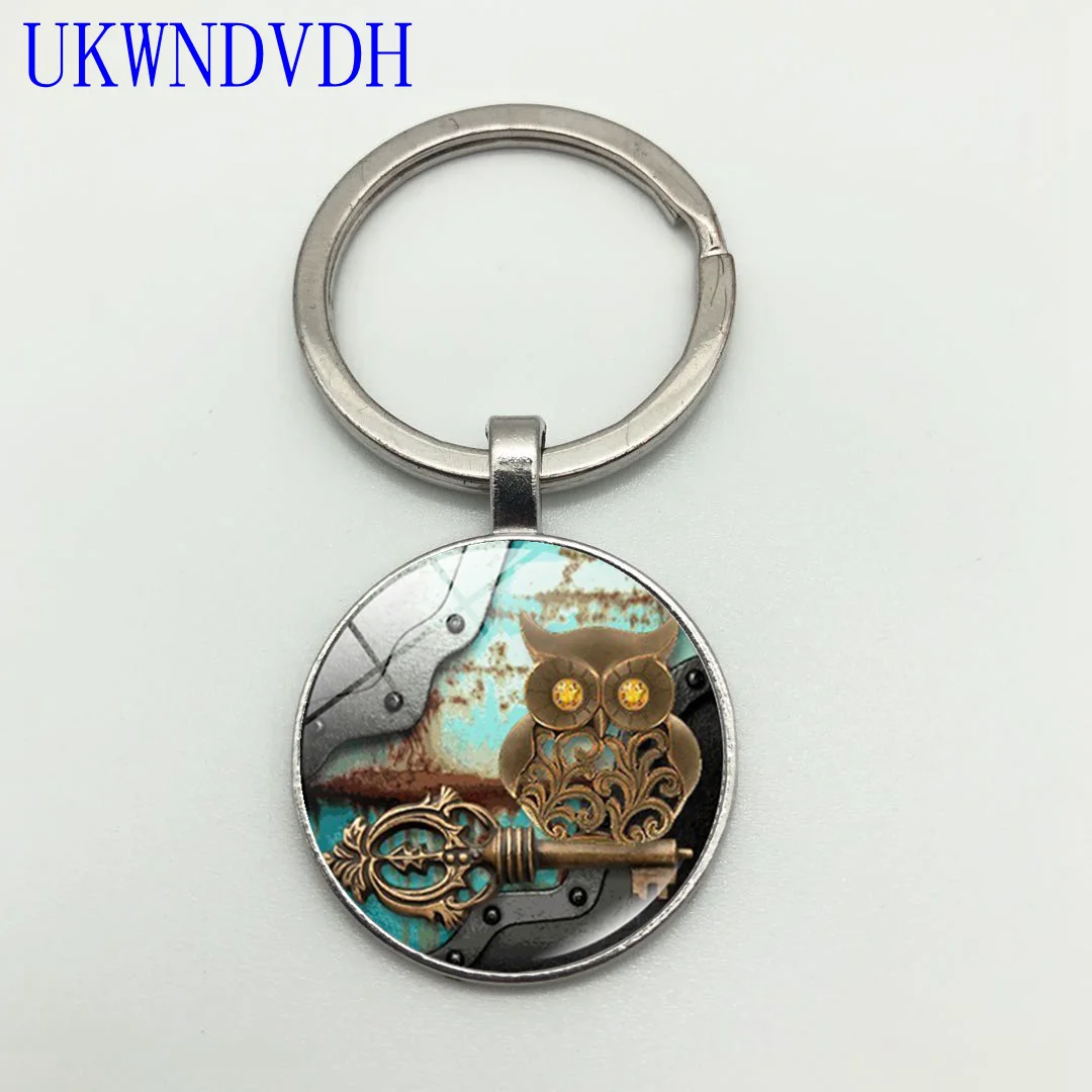 

Punk Owl Bump Glass Fashion Popular Keychain Keyring Pendant