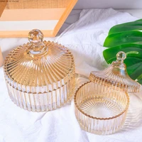 nordic luxury transparent glass candy jar dried fruit tray with lid home tea coffee bean storage tank kitchen storage container