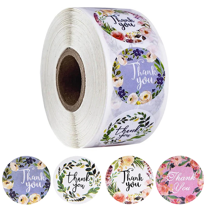 

500pcs/roll thank you stickers seal labels handmade custom sticker scrapbooking for gift decoration stationery sticker