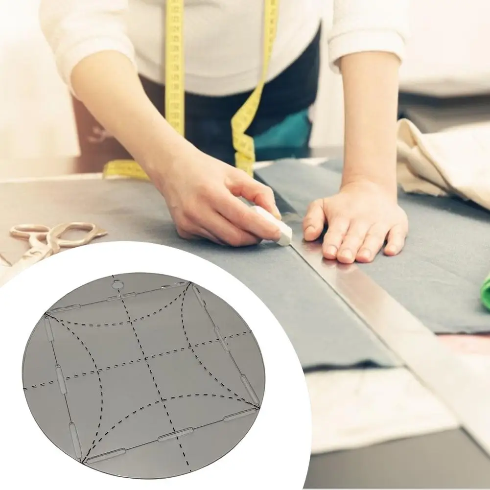 

DIY Double Wedding Ring Template Set Non-slip Template Ruler Premium Patchwork Quilt Stencil Rotary Fast Cutting Machine