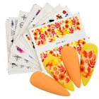 Наклейки для ногтей кленовые листья Алфавит цветок наклейки для ногтей переводные наклейки слайдеры украшение для маникюра