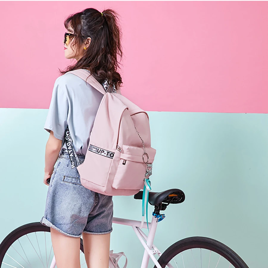 Модная лента с бантом Дамский рюкзак Студенческая сумка школьная для девочек