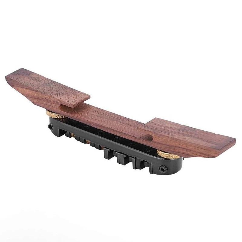

Archtop Jazz Guitar Bridge with Gold Roller Saddles Rose Wood Black B-20