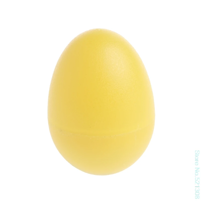 Yellow 1 шт. пластмассовое ударное музыкальное яйцо Маракас шейкеры для детей Детские игрушки забавные подарки Y4UD - Цвет: Yellow