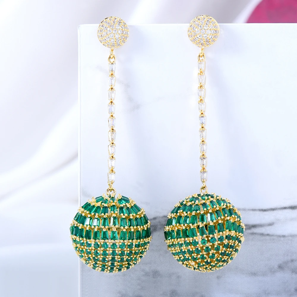 

GODKI Trendy Round DISCO BALL Earring For Women Bohemian Earrings Geometric Drop Earring 2021 Brincos Female DIY Fashion Jewelry