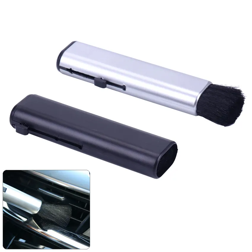 

1PC Car Conditioning Air Outlet Brush Retractable Cleaning Brush Computer Keyboard Cleaning Plastic Small Soft Brush