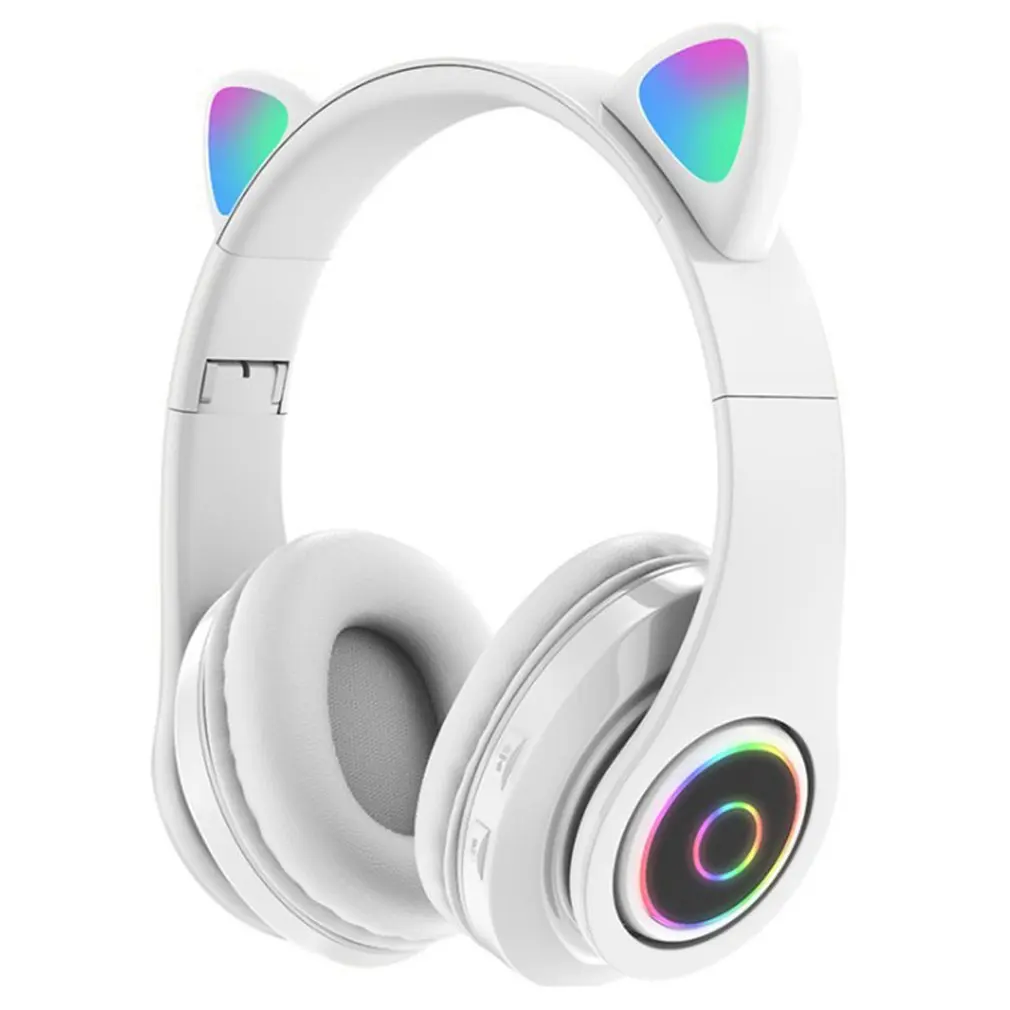 

Flash Light Cute Cat Ears Bluetooth Wireless Headphone with Mic Can control LED Kid Girl Stereo Music Helmet Phone Headset Gift