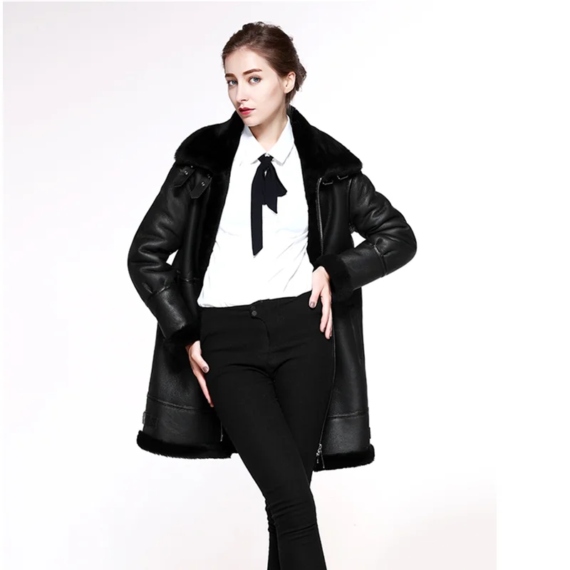 Женское длинное меховое пальто зимнее из натуральной овечьей шерсти 2020 | Женская