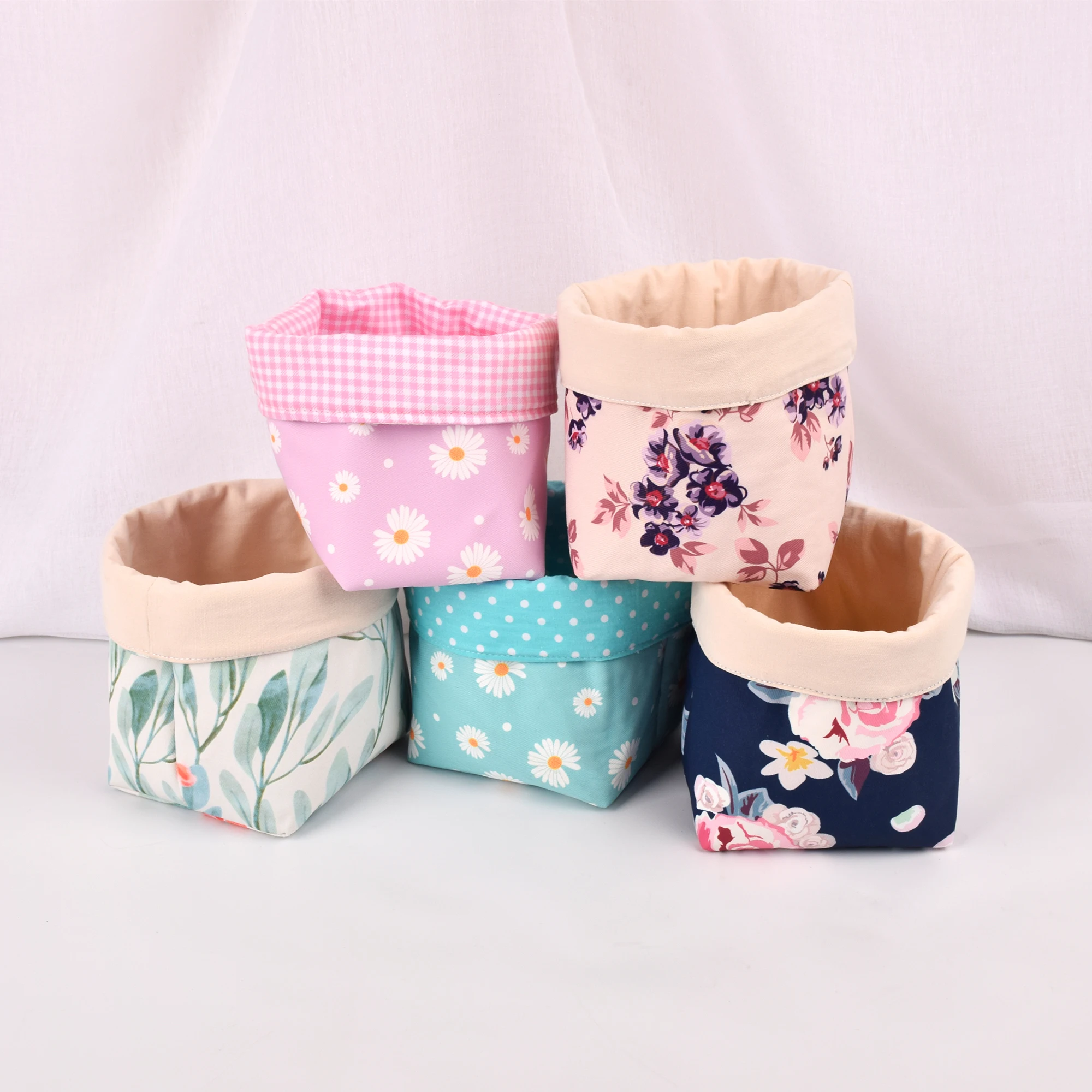 Корзина из ткани двусторонняя корзина ручной работы блюдо для конфет домашний