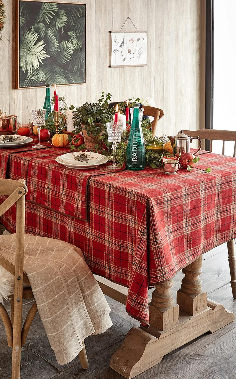 Рождественский Декор украшения для дома шотландский плед буйвола Свадебная