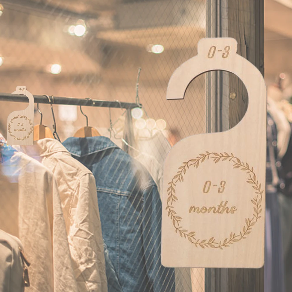 

Newborn Supplies Baby Clothes Dividers Size Tags For Clothes Wood Hang Tags For Handmade Items Baby Closet Clothes Organizers