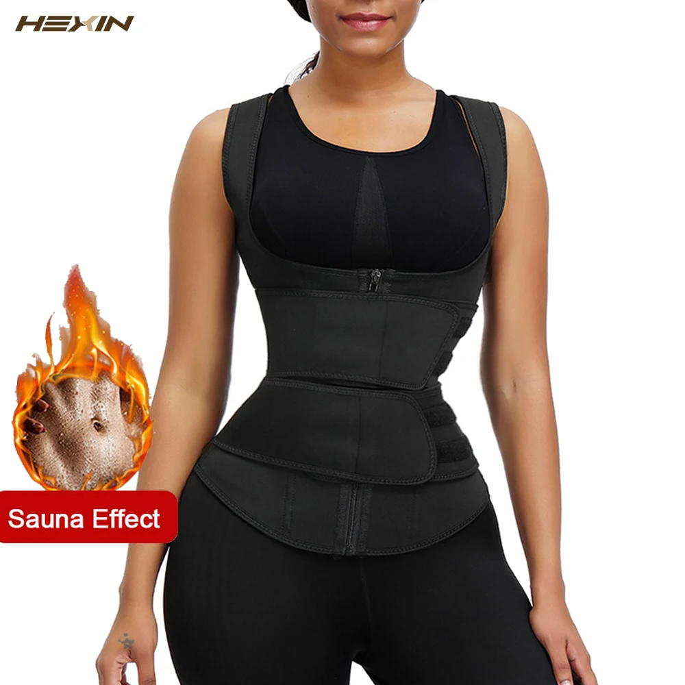 Женский неопреновый корсет HEXIN для тренировки талии пояс с 9 стальными косточками