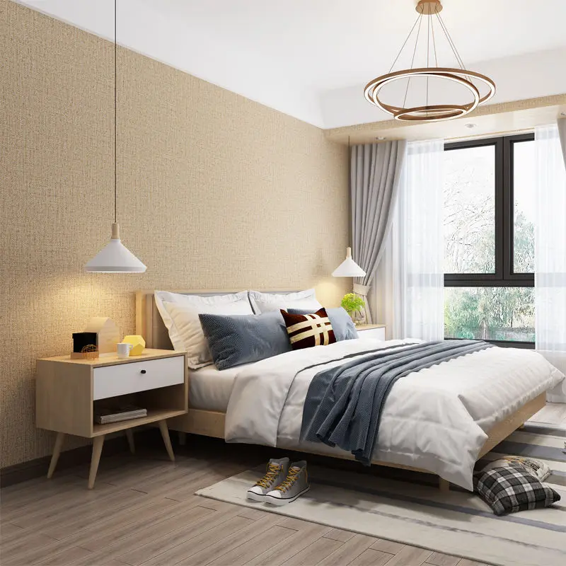 

Vinyl Solid Color Wallpapers Thickening Bedroom Decoration Salon Room Warm Wallpaper Home Decor Wall Stickers Papier Pein