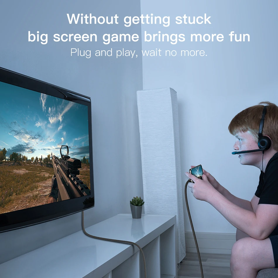 Кабель Baseus USB Type-C-HDMI Thunderbolt 3 для MacBook Pro Samsung Huawei USB-C-4K HDMI с 60 Вт PD адаптером питания |