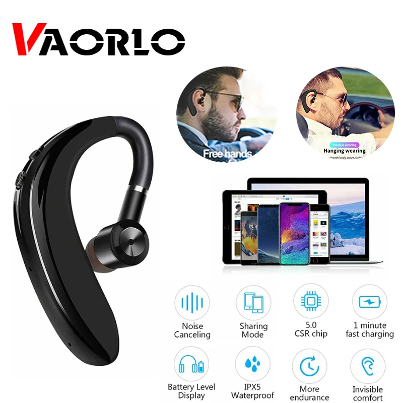 Беспроводные наушники Bluetooth 5 0 с одним ушным крючком деловые стереонаушники