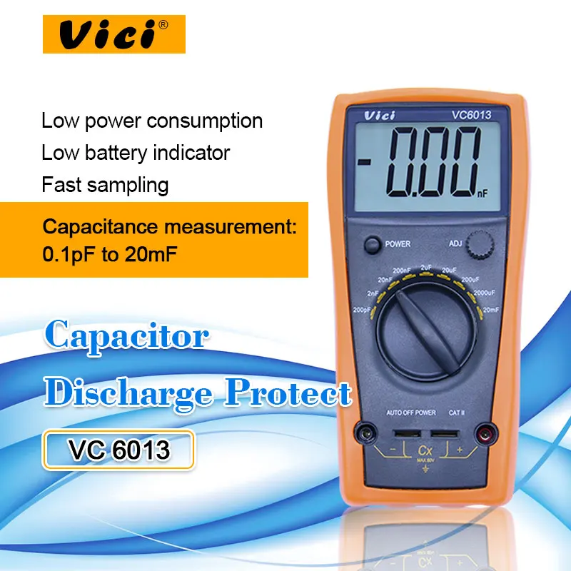 Vici VC6013 цифровой измеритель емкости 200pF до 20mF с 9 диапазонами тестовая емкость