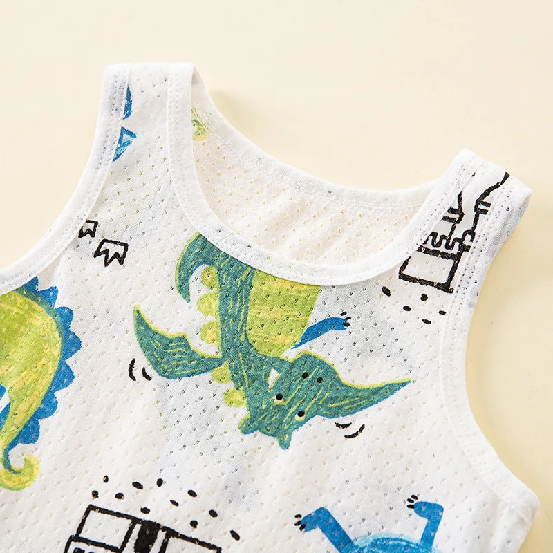 

Boys Girls Clothes Pajamas Set Summer Sleeveless Children's Clothing Sleepwear Cotton Pyjamas Sets For Kids 2 4 5 6 7 8 9 Years