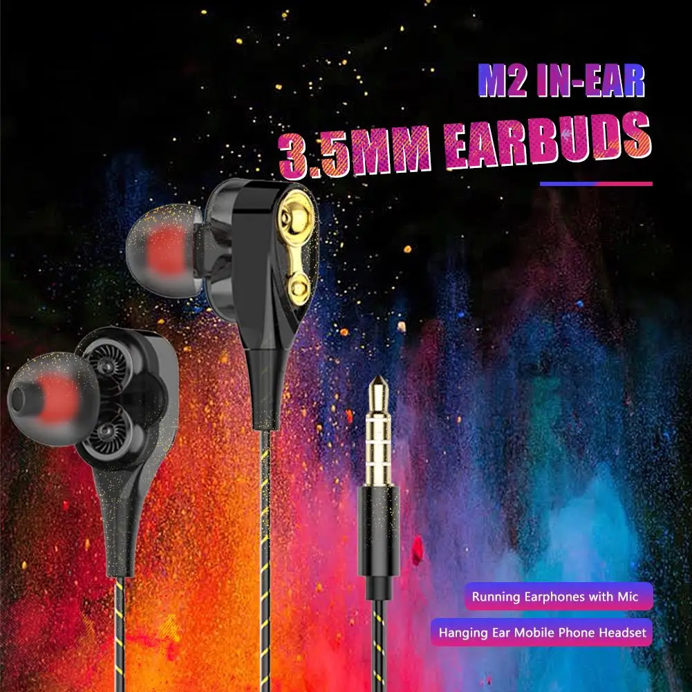 

Wired Earphone Silica Gel Earplug Earmuff and TPE Wire Universal Earbuds Headset In-Ear Earphones with Mic for Phone