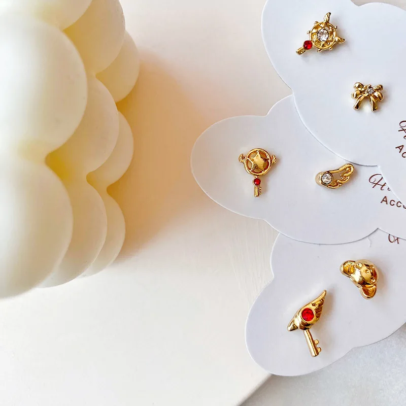 Серьги гвоздики в виде крыльев и звезд блестящие стразы медведя птицы для