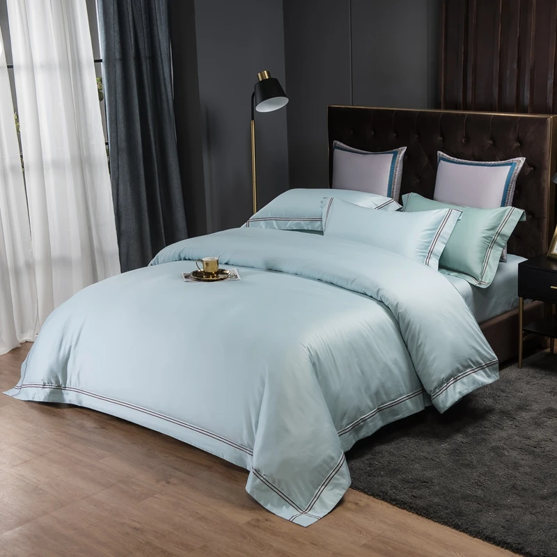 Роскошный комплект постельного белья из мягкого хлопка с вышивкой для гостиниц в