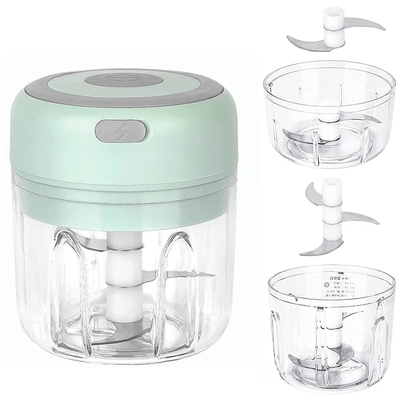

Electric Mini Garlic Chopper With USB Charging,Chopper For Chili Vegetable Nut Meat,Outdoor Portable Chopper(100+250Ml)