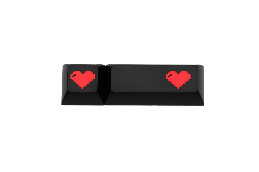 Domikey abs doubleshot keycap pixel heart black red oem dsa sa Вишневый профиль для покера 87 104 gh60 xd64 xd68 xd84 xd75