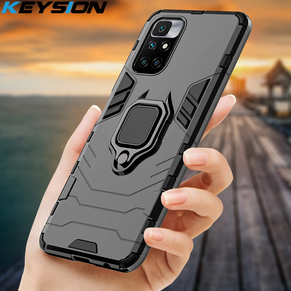 KEYSION Shockproof Case for Redmi 10 10 Prime Note 11 Pro Plus 10T 5G Phone Back Cover for Xiaomi POCO X3 GT X3 M3 M4 Pro F3 GT