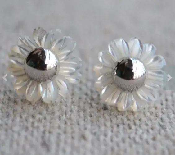 

Unique Pearls jewellery Store Shell Flower Gray Genuine Freshwater Pearl Stud Earring Silver Earrings Fine Jewelry Free Shipping