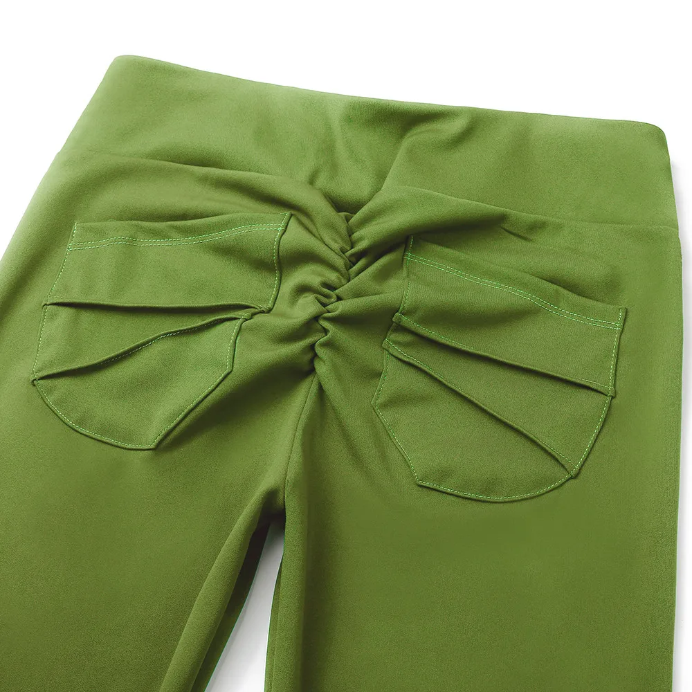 Женские однотонные леггинсы для занятий спортом йогой фитнесом средней талией