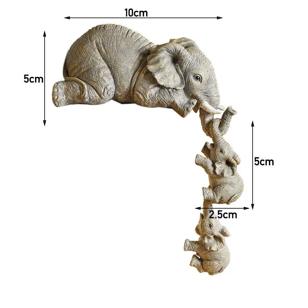 

Elephant Resin Decoration Sweet Figurine Home Animal Sculpture Decor For Home Decor Handmade Desktop Crafts Ornament Y5J5