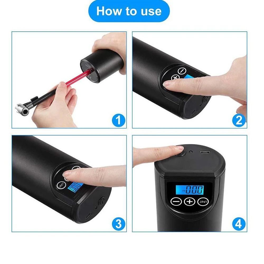 12 В 150 фунтов/кв. Дюйм перезаряжаемый воздушный насос для накачивания шин