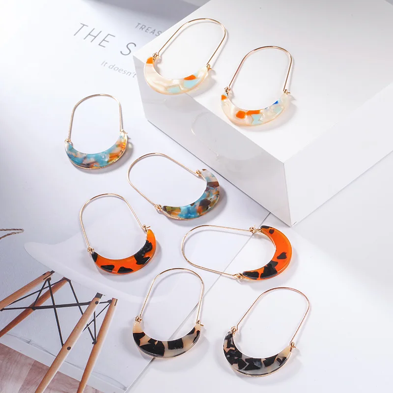 Модные серьги для женщин Геометрическая Гипербола металлические красочные