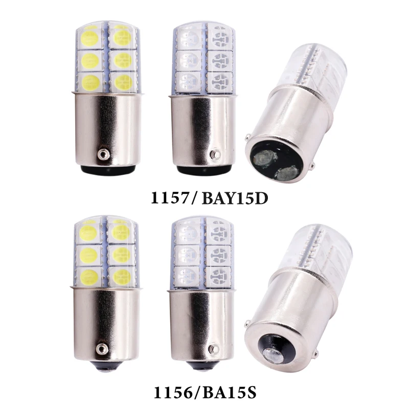 1 шт. S25 1156 BA15S p21w 1157LED белый светильник s 5050 12SMD силикагель DC12V Автомобильный задний Задний стояночный светильник стоп-сигнал лампа
