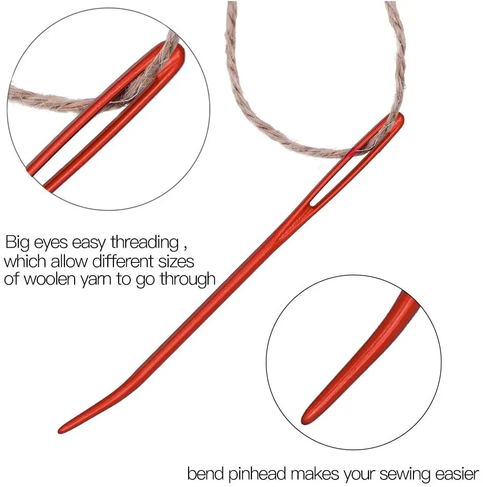 LMDZ 12 шт. с изогнутым кончиком гобелен для штопки (Вязание иглы рукоделие 6 швейная